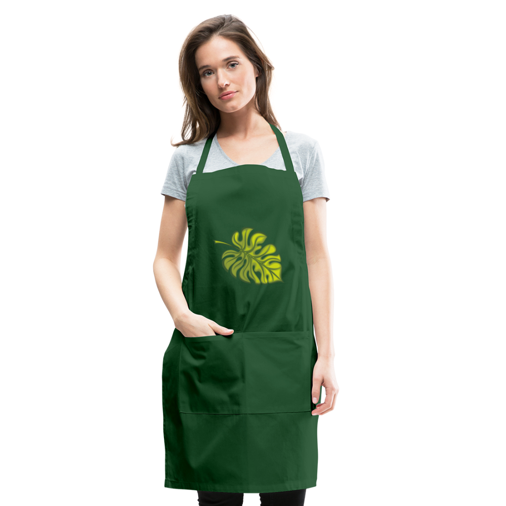 Adjustable Multipurpose Monstera Leaf Apron - forest green